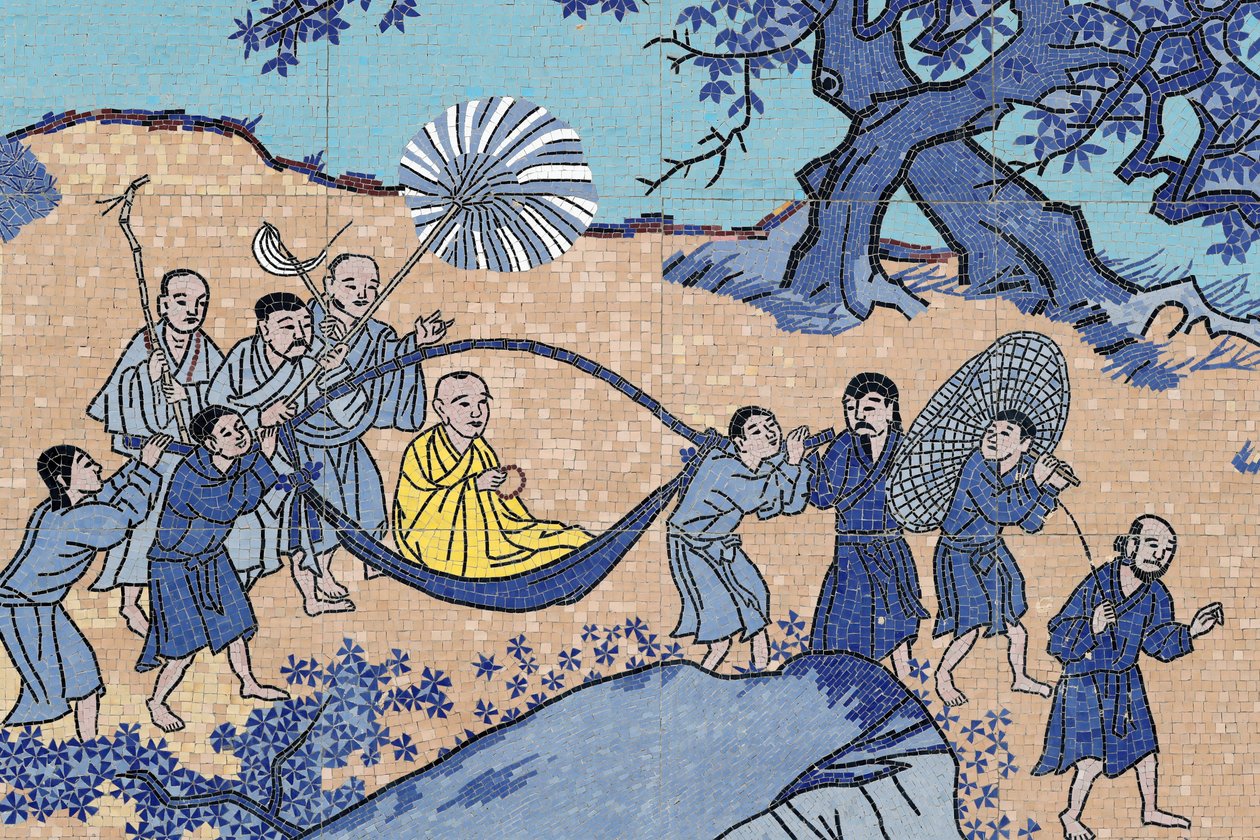 Ong Nui budista pagode, Afresco de parede, Monge budista, Quy Nhon, Vietnã, 2019 (foto) de Unbekannt