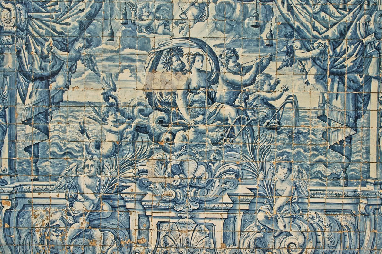 Porto, Sé Catedral Se Católica (séc. XII), azulejos, azulejos pintados à mão, azulejos azuis de Unbekannter Künstler