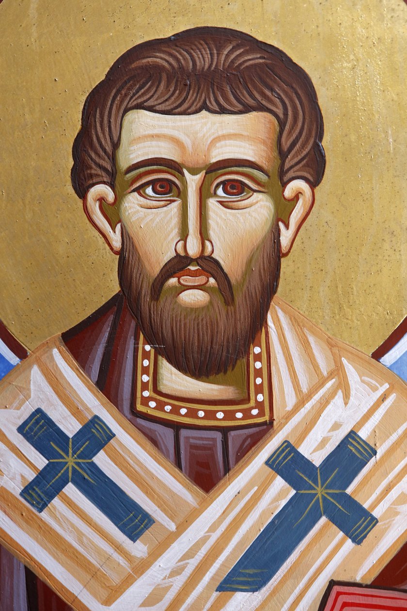Igreja Ortodoxa em Pedoulas, Chipre. Santa Eleutheros, 20150510, Pedoulas, Chipre de Unbekannt