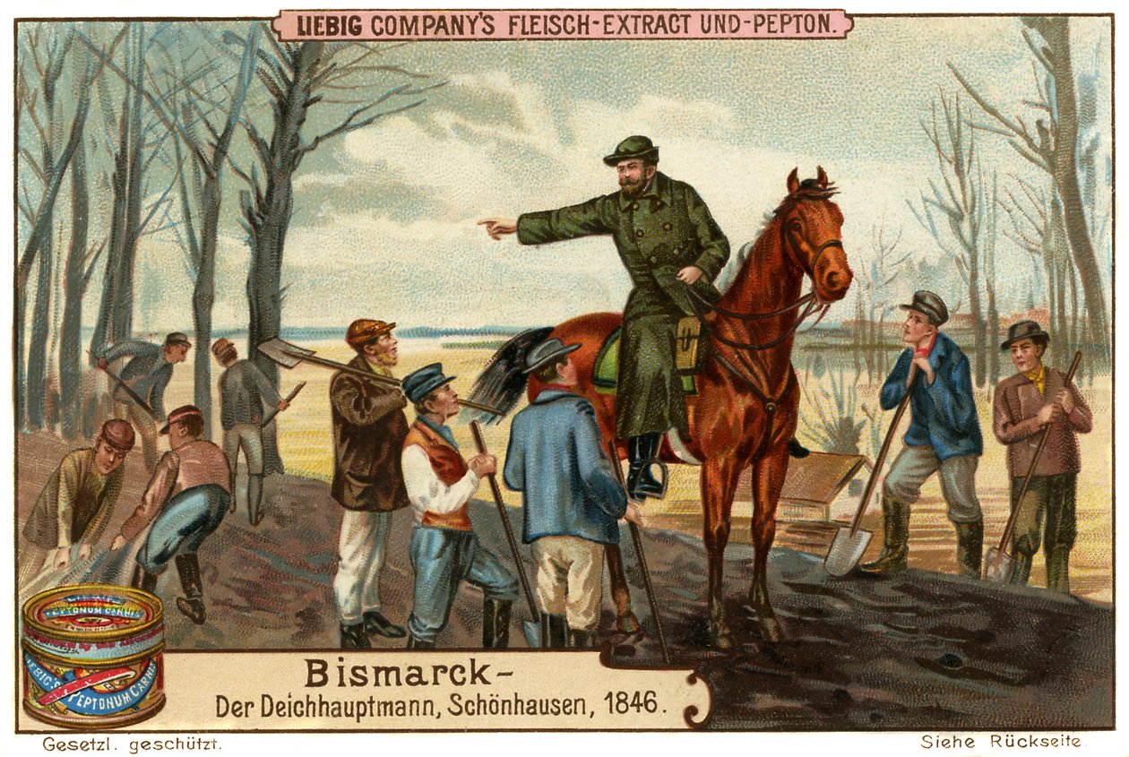 Otto von Bismarck como diretor do dique em 1846 de Unbekannter Künstler