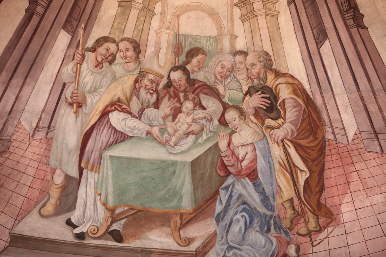 A igreja de Nossa Senhora da Assunção. O Menino Jesus na sinagoga Cordon France de Unbekannt