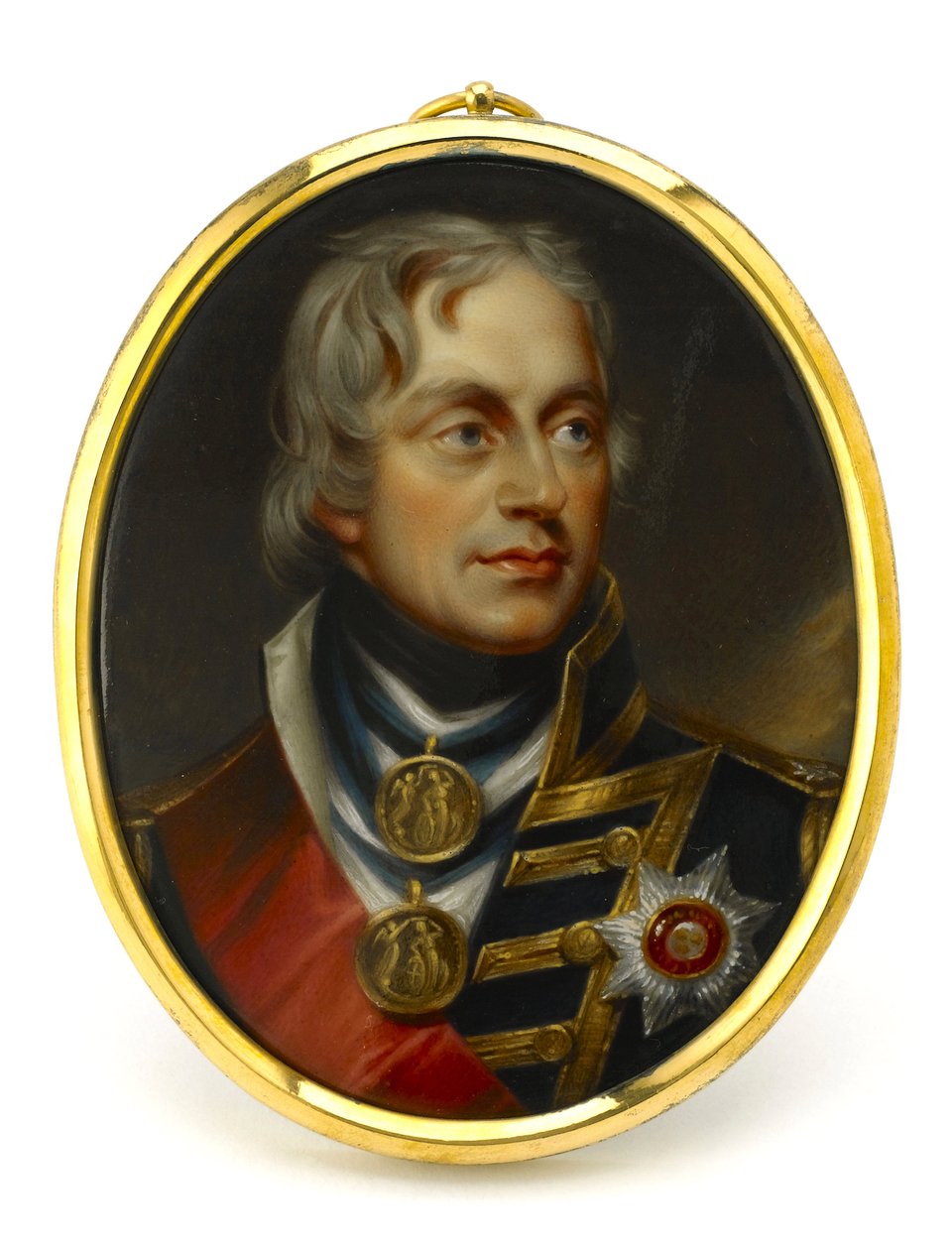 Miniatura pintada, representando o vice-almirante Horatio Nelson (1758-1805). Montado num pendente em cobre e esmalte, início do século XIX, retrato de Henry Pierce Bone (1779-1855). de Unbekannter Künstler