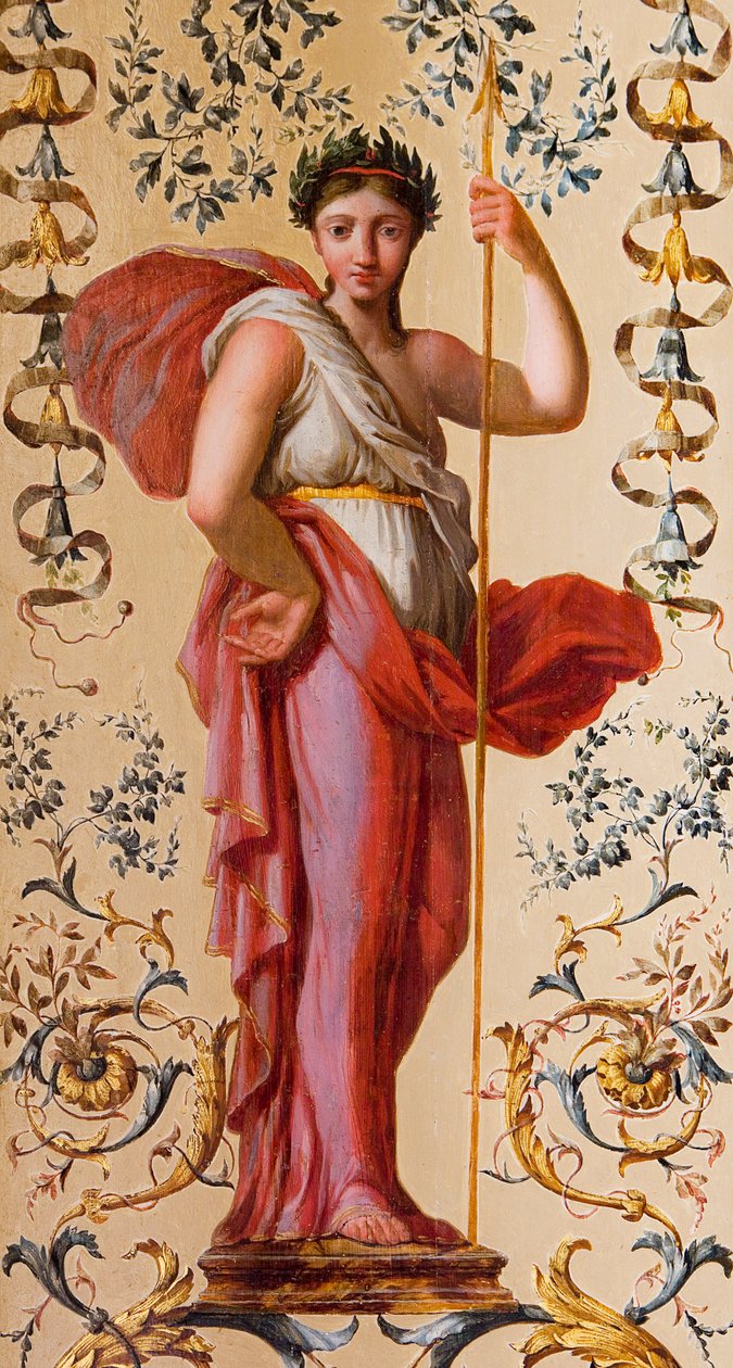 Painel de madeira pintado em Parlement de Bretagne, Rennes, Ille et Vilaine, França (foto) de Leopold Blonder
