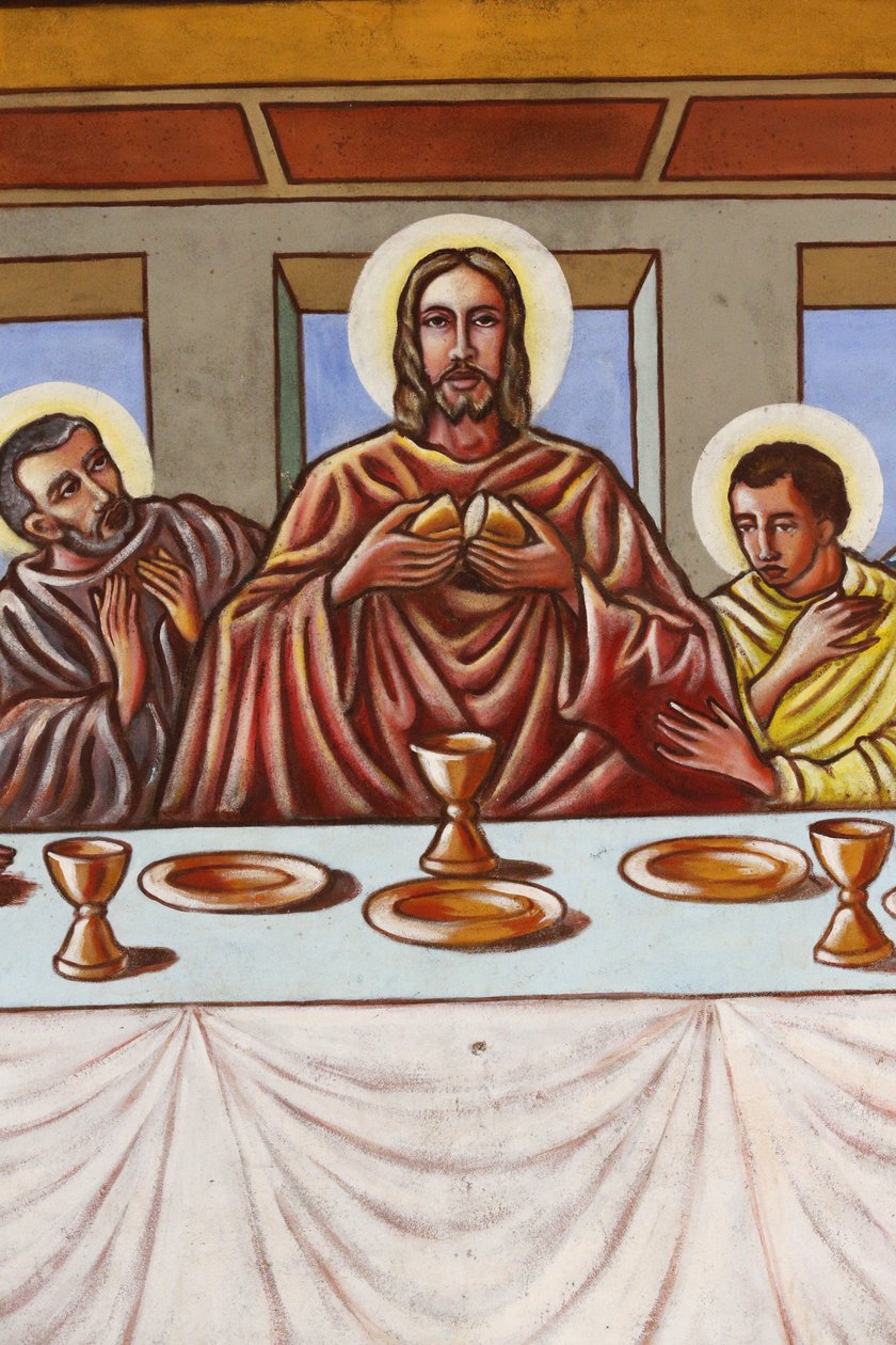 Pintura. A Última Ceia, Aneho, Togo de Unbekannt