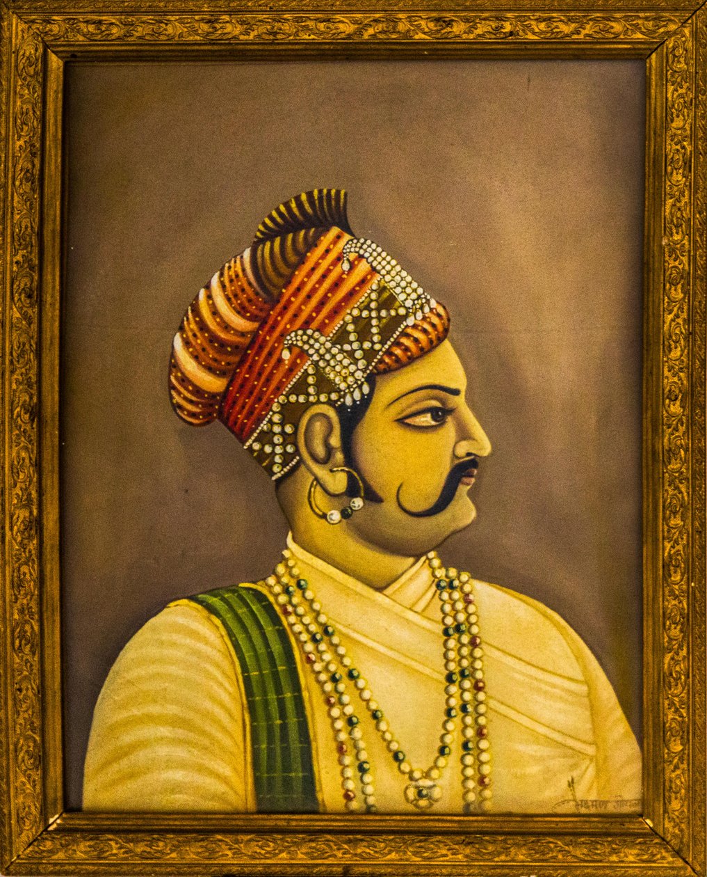 Pinturas de Maharajas no Palácio da Cidade, Jaisalmer, uma cidade exótica no Deserto de Thar, Jaisalmer, Rajasthan, Índia, Ásia (foto) de Unbekannter Künstler