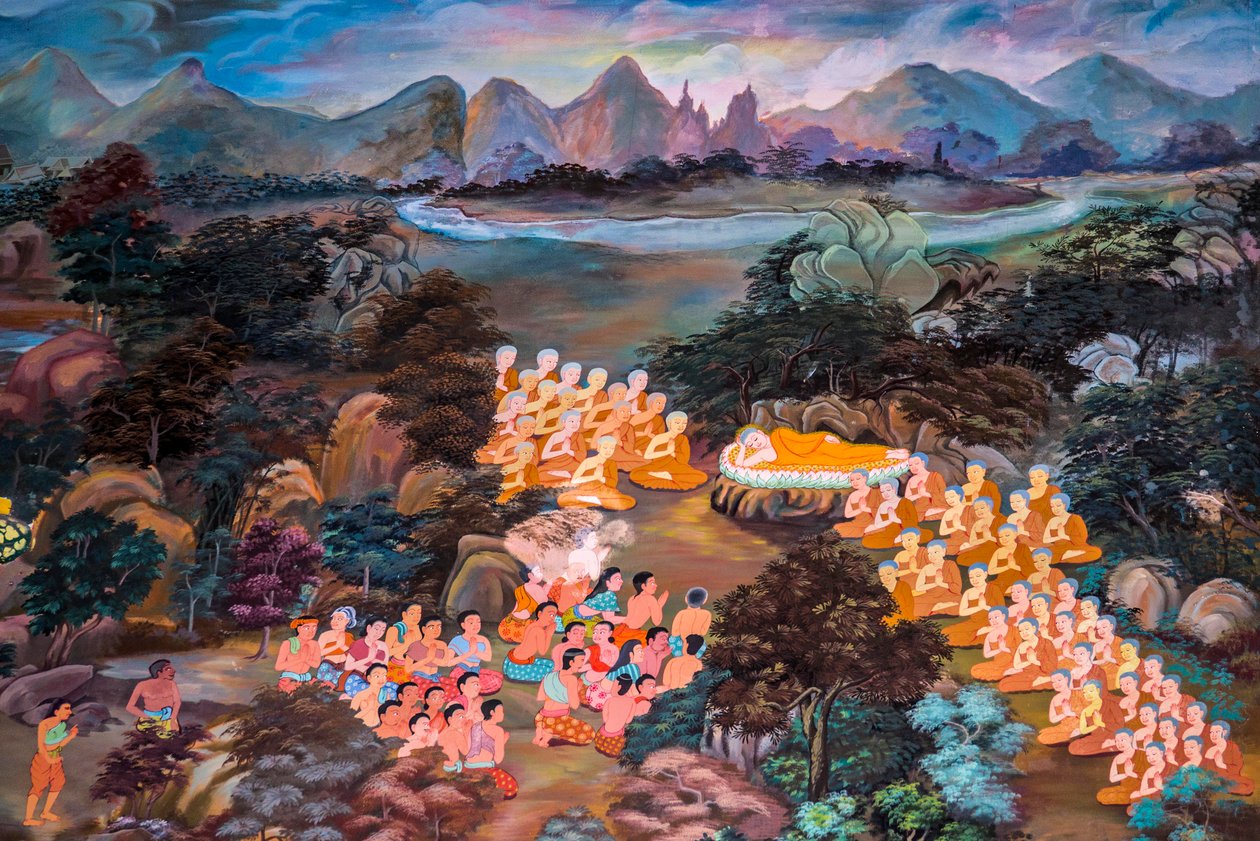 Pinturas de cenas de aldeia com Buda na Tailândia, Wat bang riang, Thub Pat/ Pinturas, Wat bang riang, Thub Pat, Phang Nga, Tailândia, Ásia (foto) de Unbekannter Künstler