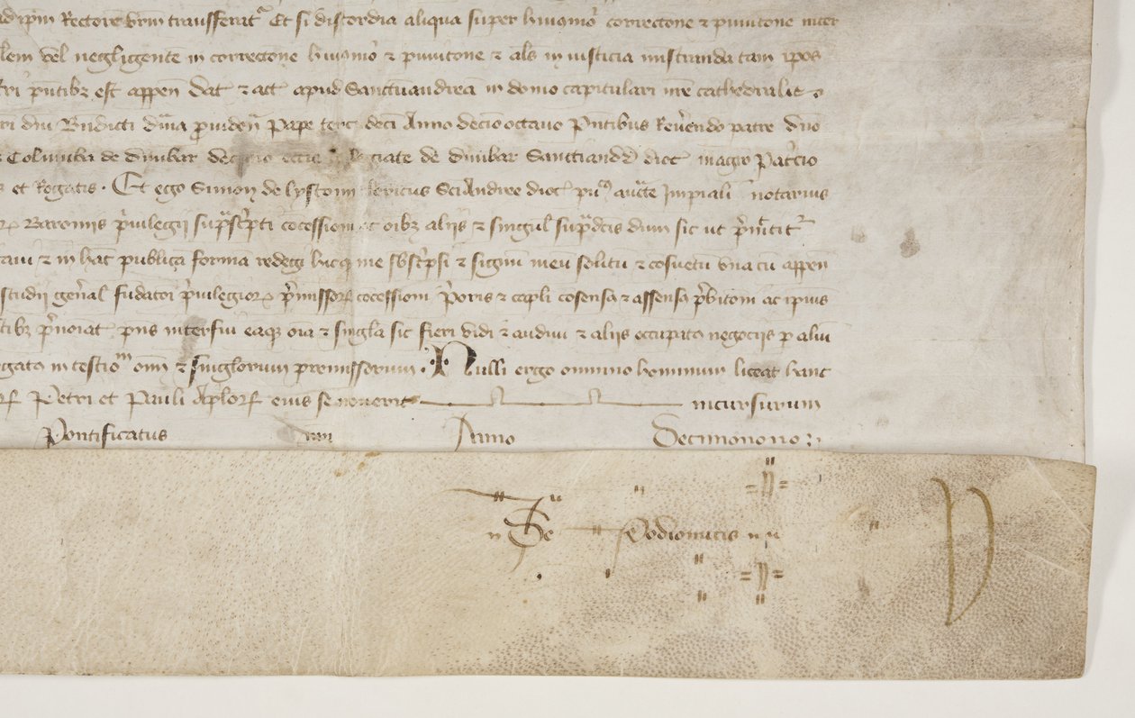 Bula Papal confirmando a carta do Bispo Henry Wardlaw, recto de Unbekannt