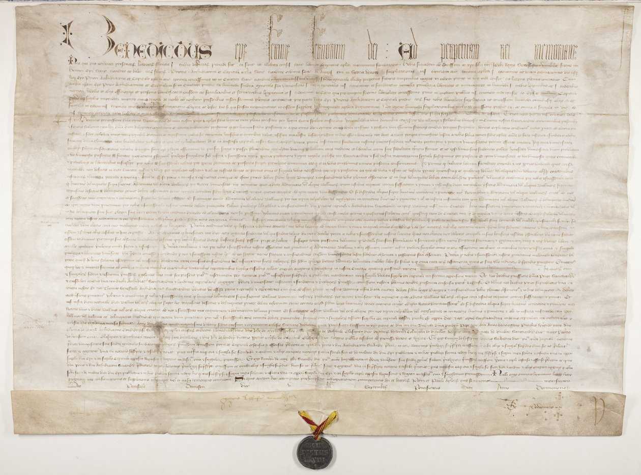 Bula Papal confirmando a carta do Bispo Henry Wardlaw, recto de Unbekannt