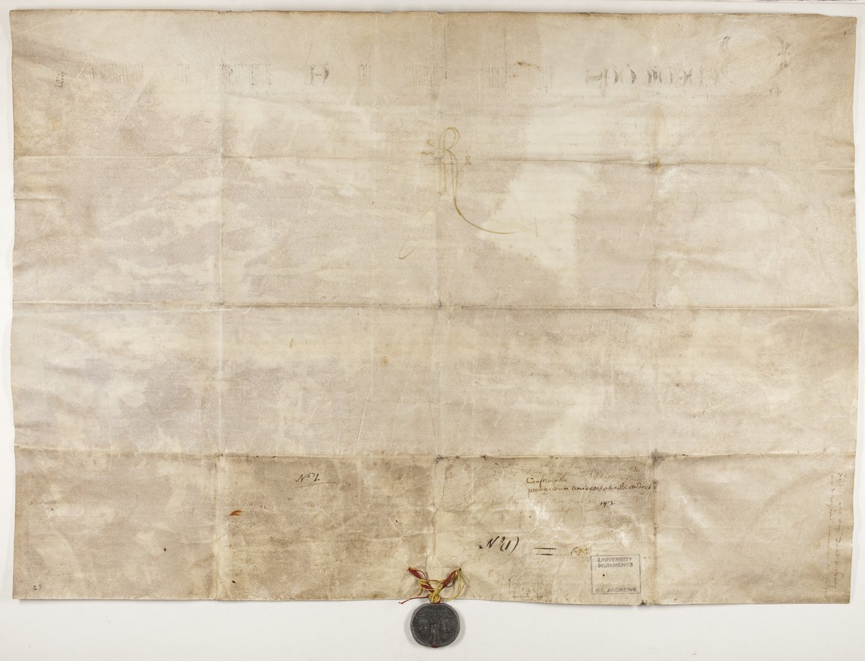 Bula Papal confirmando a carta do Bispo Henry Wardlaw, verso de Unbekannt