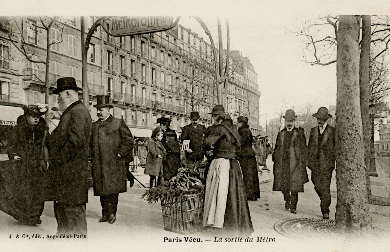 Paris Métro - entrada com arco art nouveau de Unbekannter Künstler
