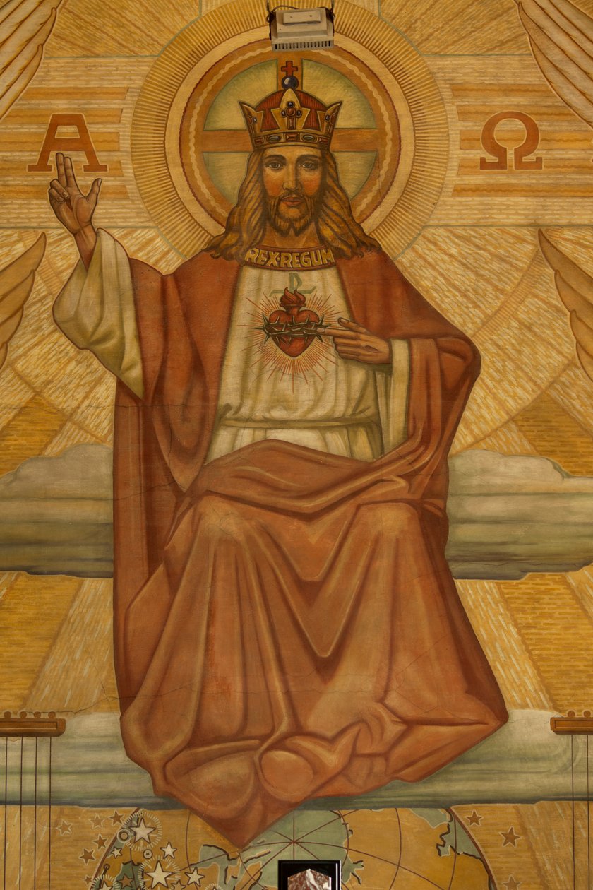 Igreja Paroquial (Heilig-Hartkerk). Interior. Modernismo. O coro. O Mosaico. O Cristo. de Unbekannt