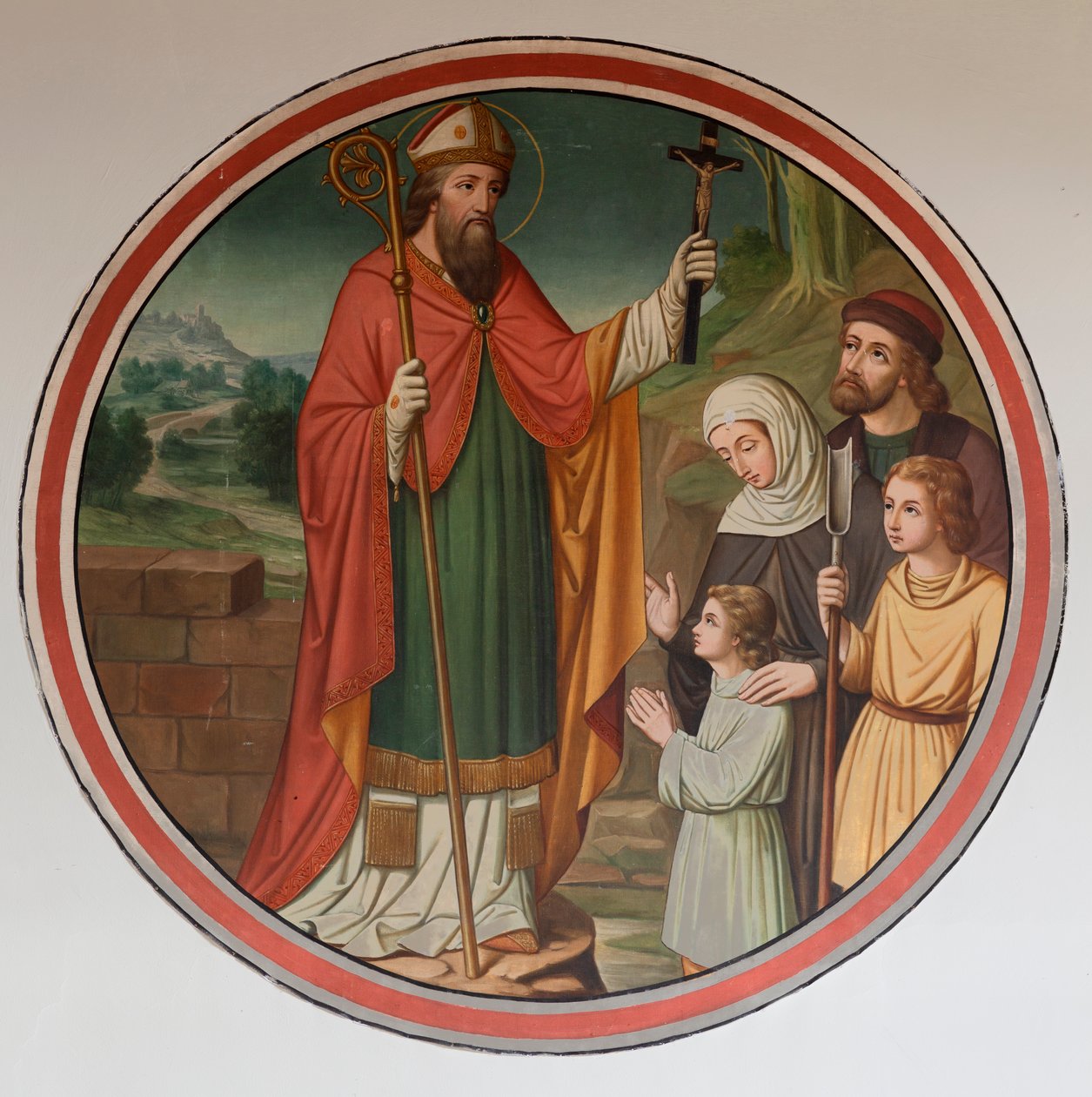 Igreja paroquial (St Denijs-Boekel, igreja paroquial de St Denijs). Corredor Sul. Uma pintura de parede. de Unbekannter Künstler
