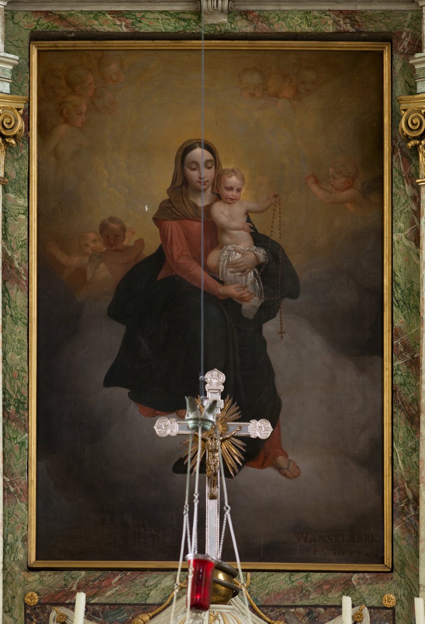 Igreja paroquial (Sint-Machutuskerk Wannegem). Interior. O altar-mor. Pintura. Assinado Van Lanselaere 1844. de Unbekannter Künstler