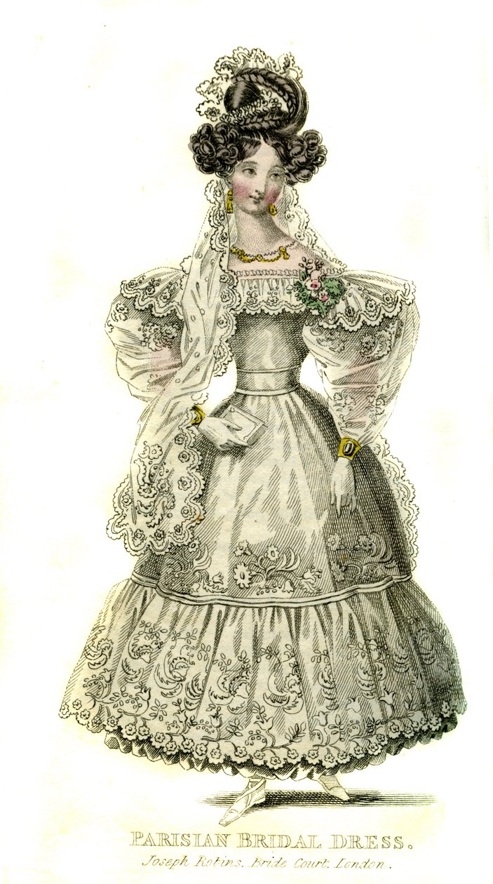 Vestido de noiva parisiense de 1830 de Unbekannter Künstler