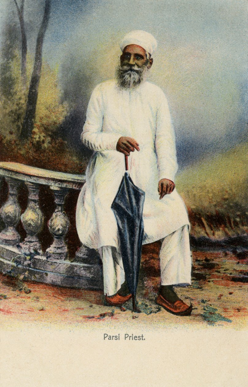 Sacerdote Parsi, Índia Britânica de Unbekannter Künstler