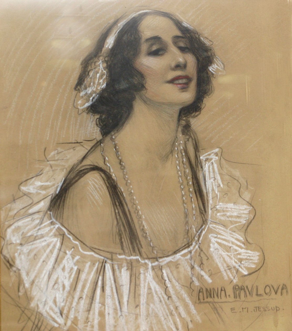 Desenho em pastel da bailarina russa Anna Pavlova no Centro Cultural Judeu de Londres, Londres, Reino Unido. de Unbekannt
