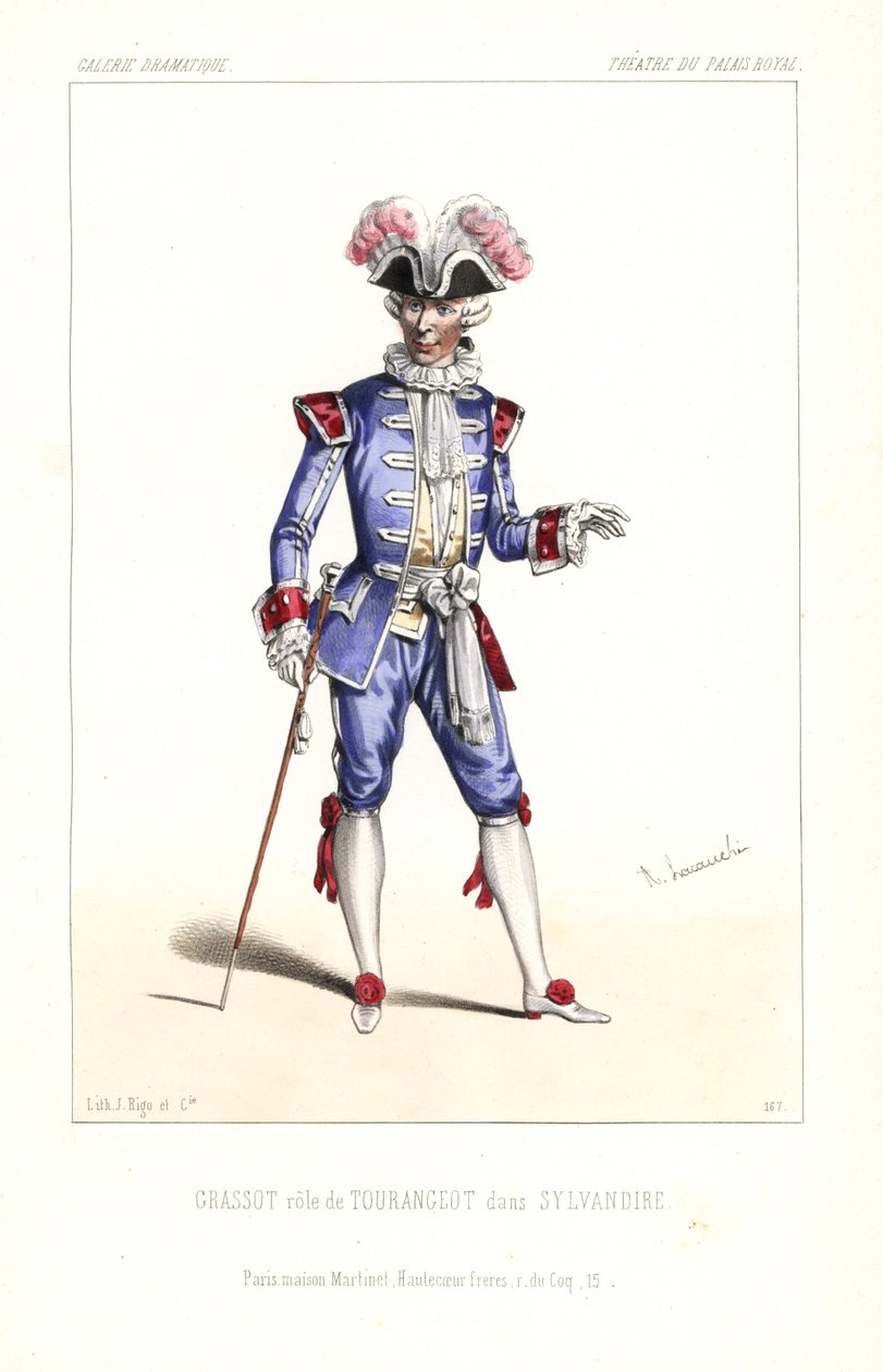 Paul Grassot como Tourangeot em Sylvandire de Leuven/Vanderburch, Teatro do Palais-Royal de Unbekannter Künstler