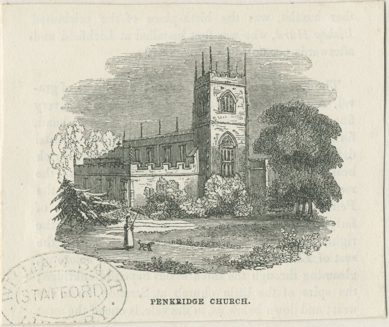 Igreja de Penkridge: gravura em xilogravura, séc. de Unbekannt