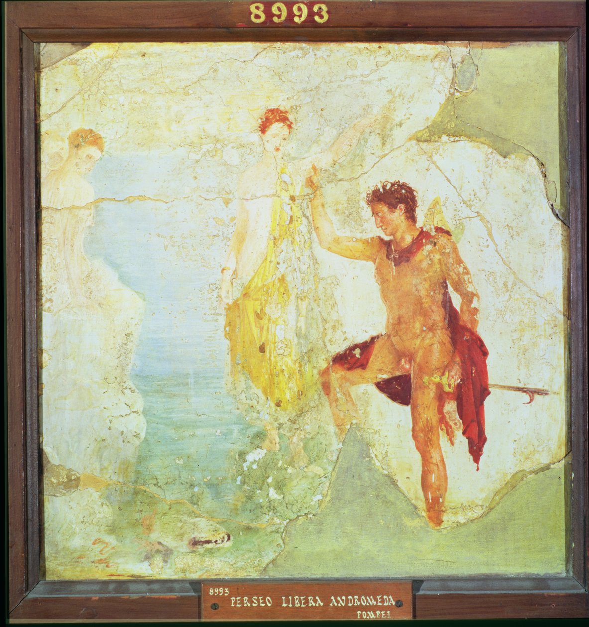 Perseu libertando Andrômeda, da Casa dos Cinco Esqueletos, Pompéia, 4º estilo decorativo, c.30 DC (afresco) de Unbekannt