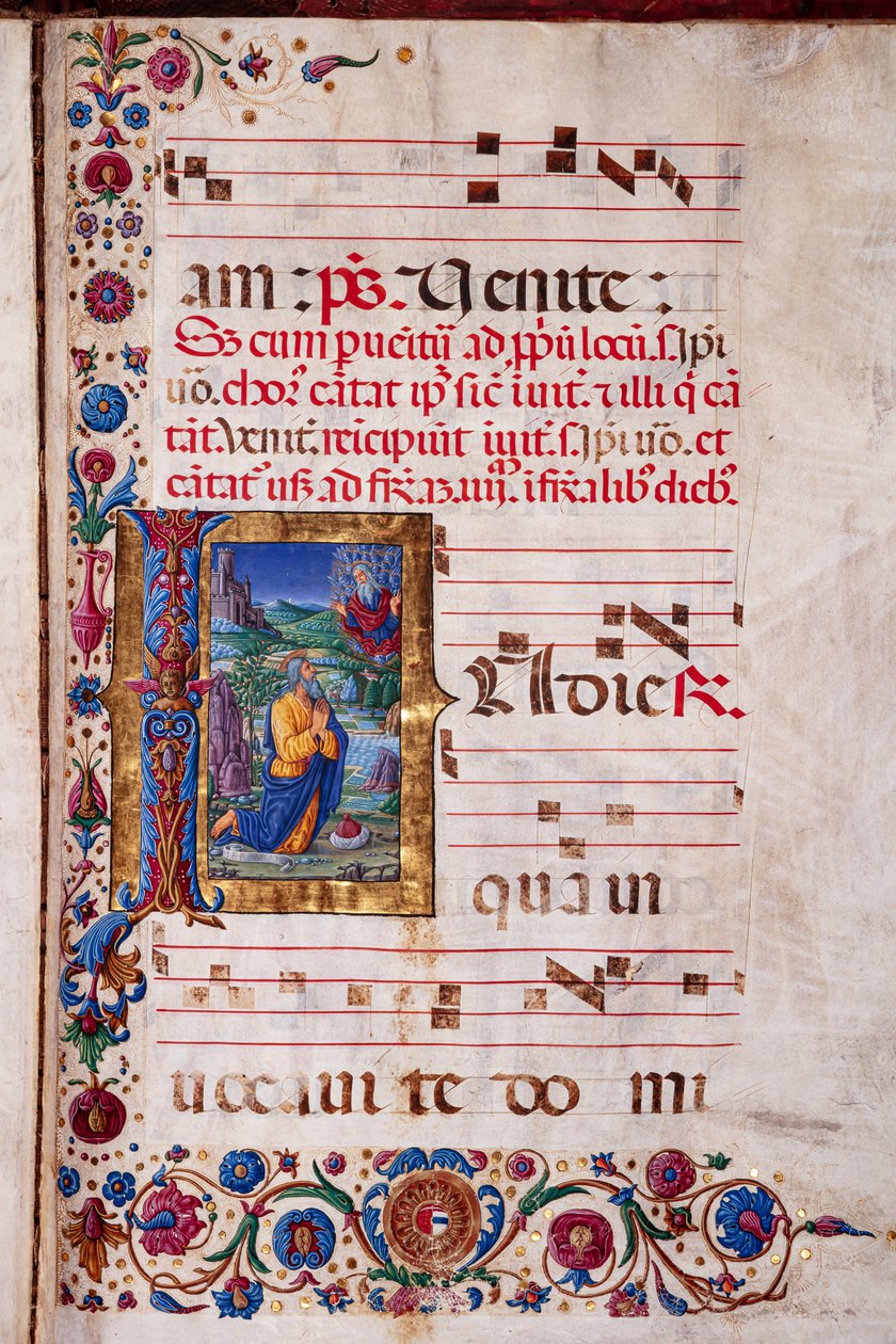 Biblioteca Piccolomini: Livro Coro, cód. 7.G, ss. 40v com “Visão de Jeremias”, de Guidoccio Cozzarelli. de Unbekannter Künstler