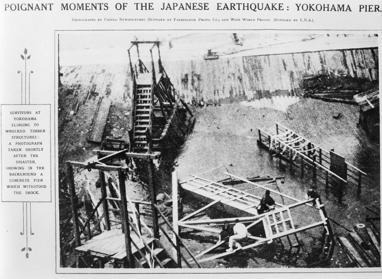 Momentos Pungentes do Terramoto Japonês, Cais de Yokohama de Unbekannt