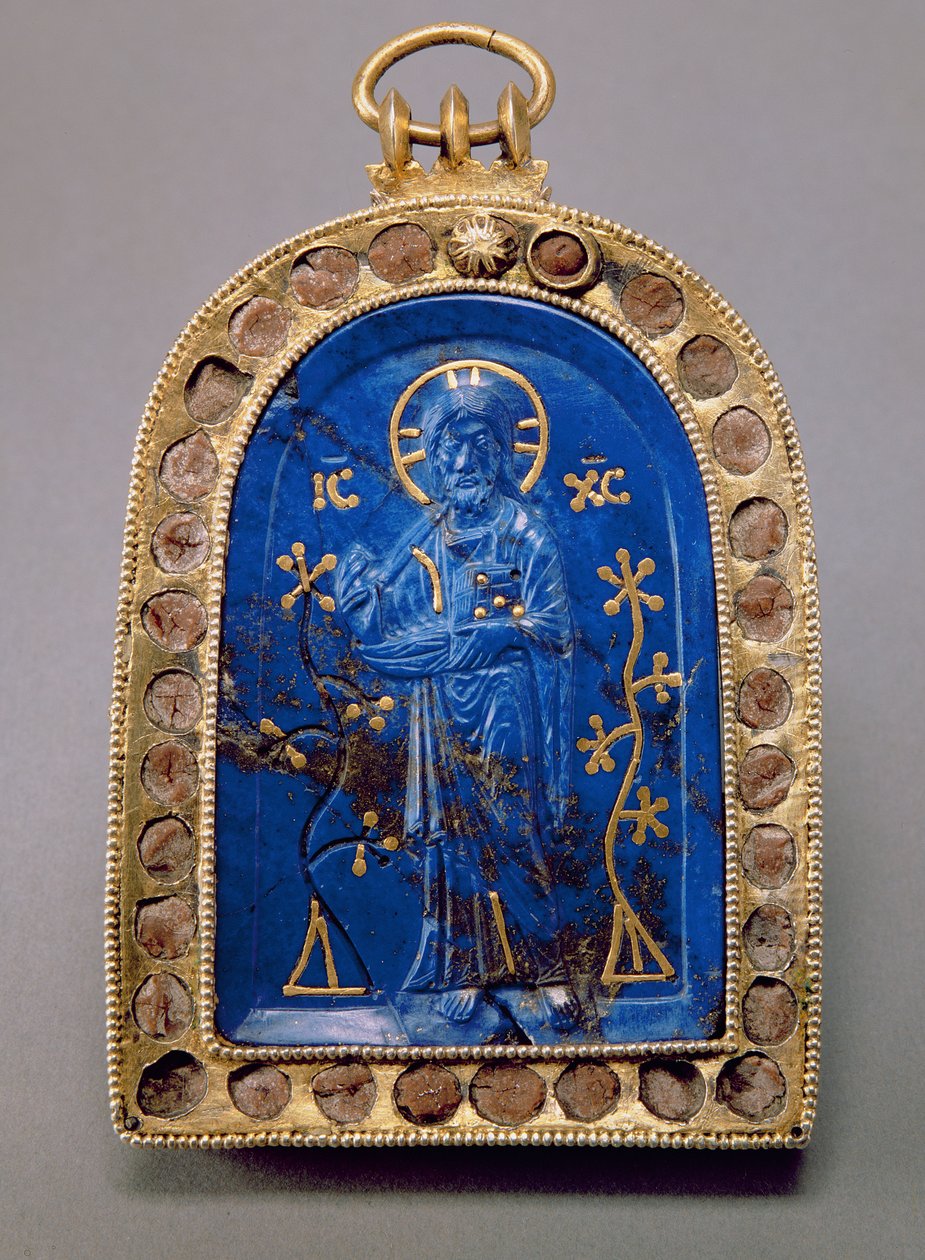 Ícone portátil, provavelmente medieval (lápis-lazúli) de Unbekannt