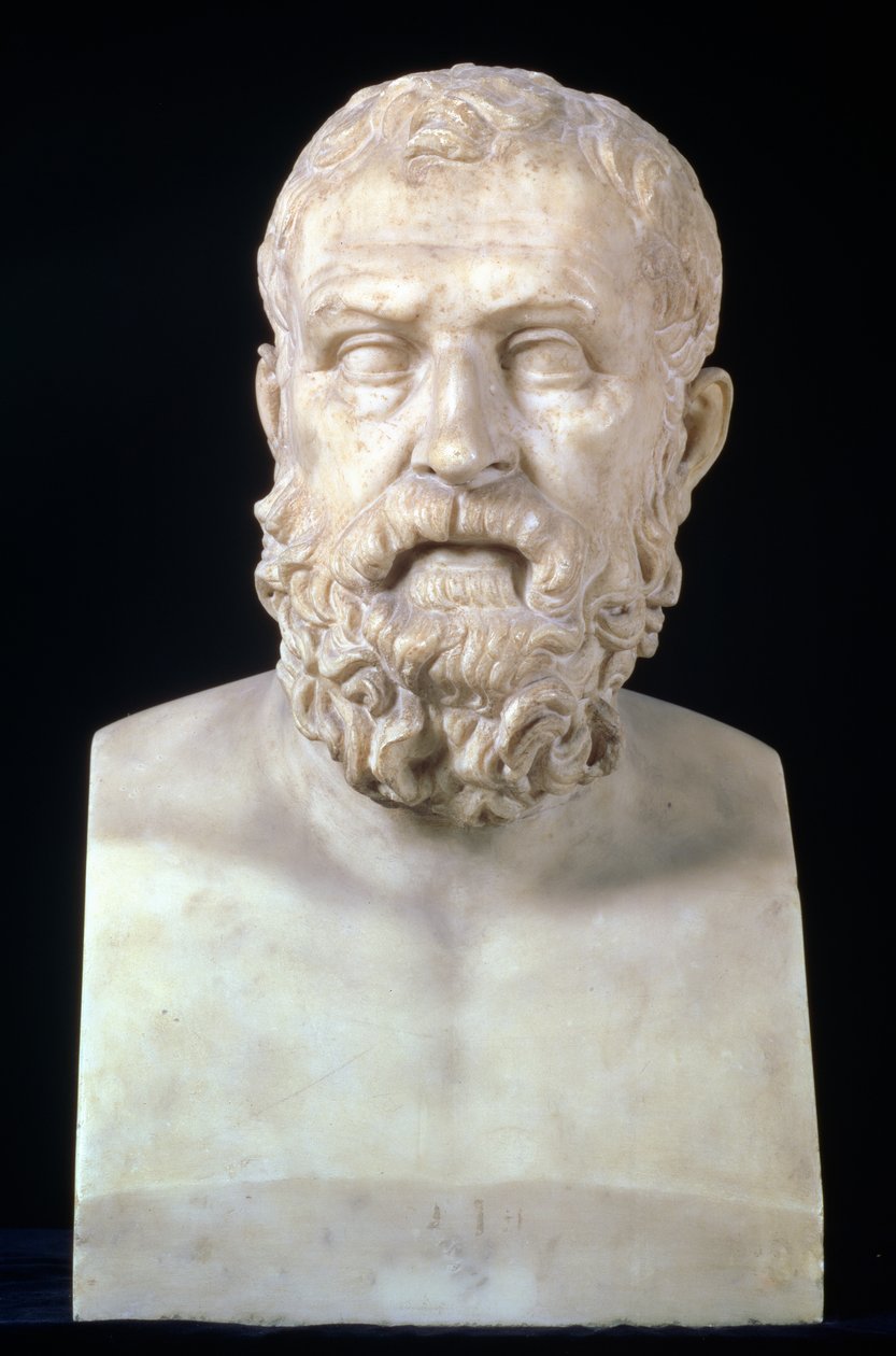 Busto de Sólon (c.640-559 AC), cópia do original grego do século IV AC (mármore) de Unbekannt
