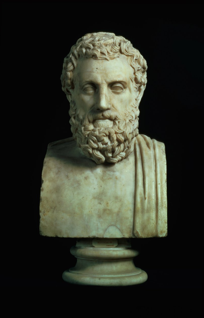 Busto de Sófocles (c.496-405 a.C.), cópia do original grego do século IV a.C. (mármore) de Unbekannt