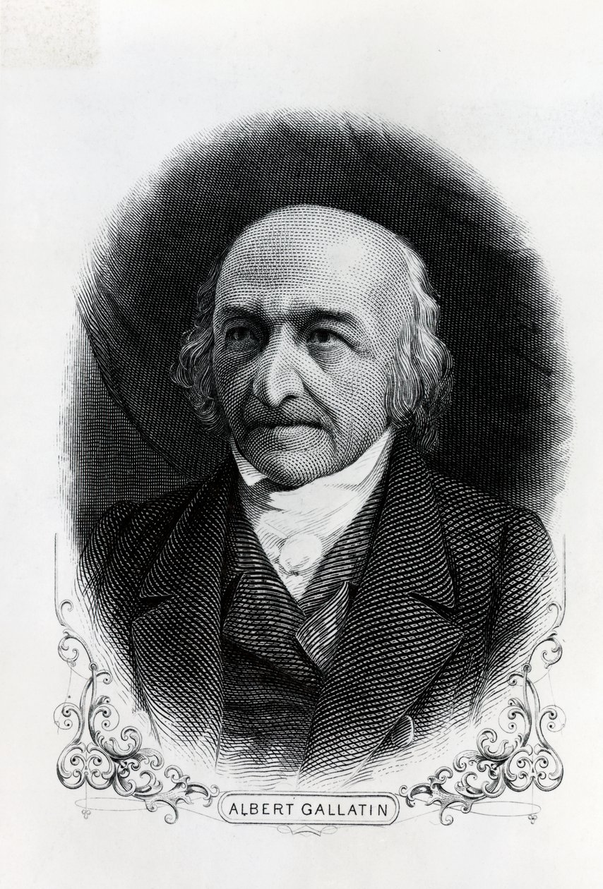 Retrato de Albert Gallatin (1761-1849) (gravura) de Unbekannt