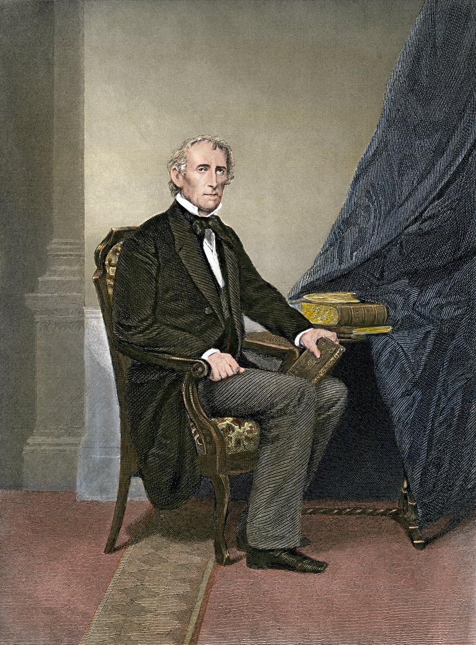 Retrato do presidente americano John Tyler (1790-1862). de Unbekannter Künstler