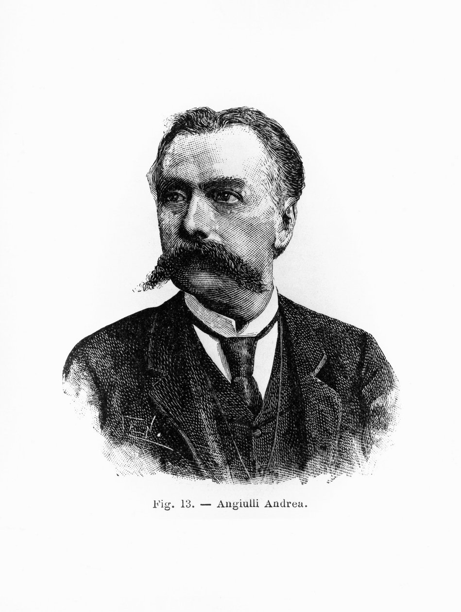 Retrato de Andrea Angiulli (1837-1890), filósofo e pedagogo italiano, gravura de J.B. and Brown J. Rowbotham