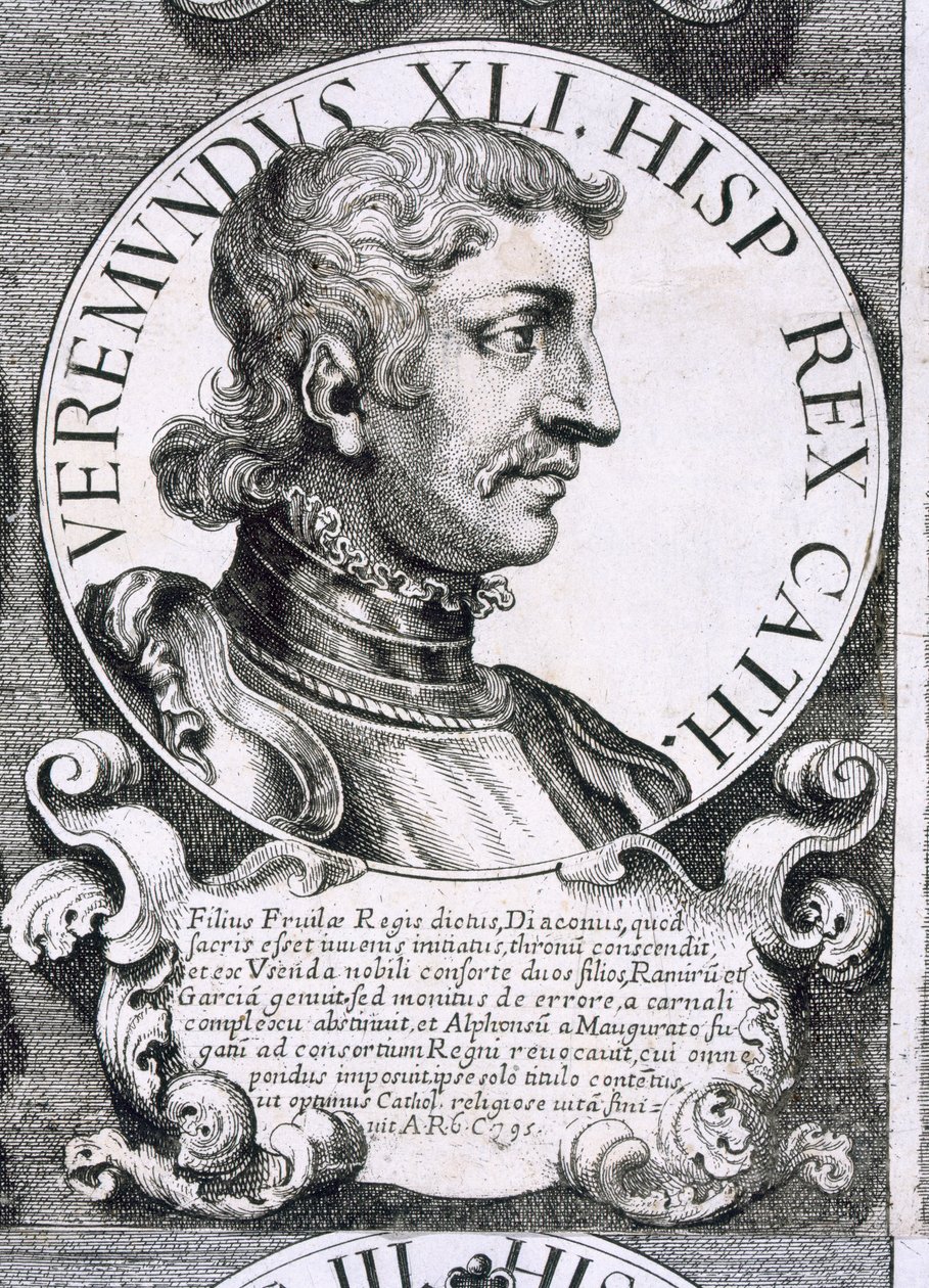Retrato de Bermundo I (litho) de Unbekannt