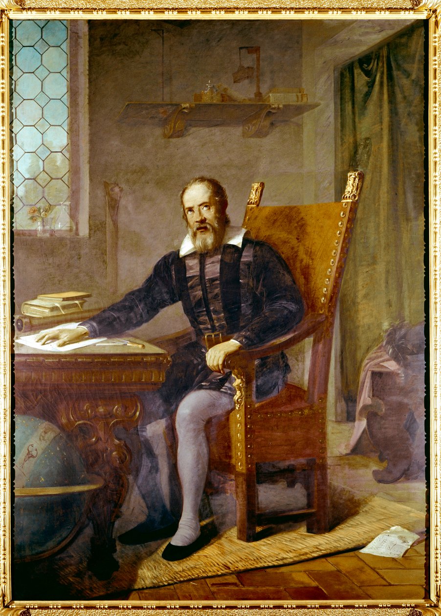 Retrato de Galileo Galilei dit Galilee (1564 - 1642) - Pintura anónima - Lastra a Signa, villa selva, Itália de Unbekannter Künstler