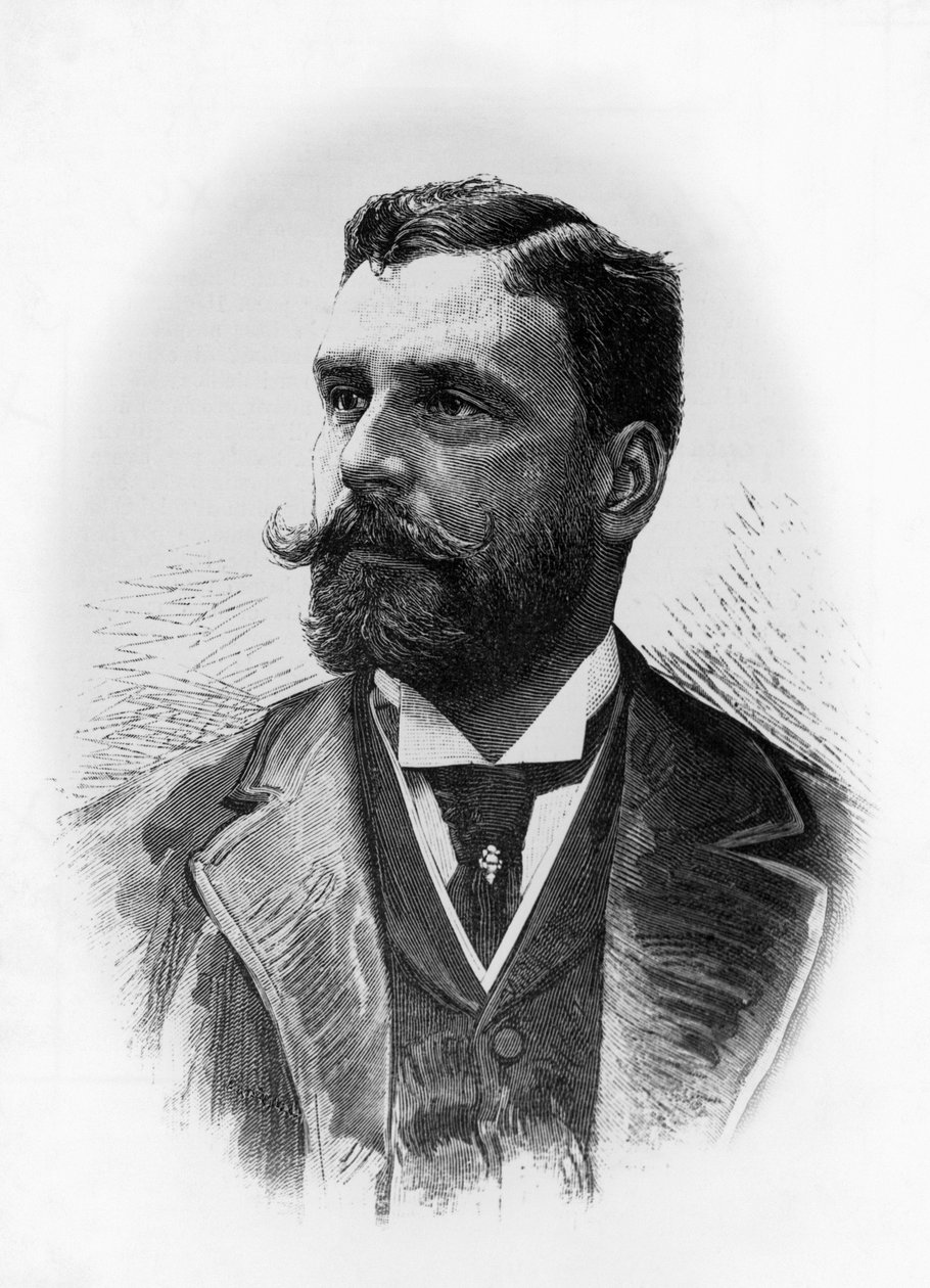 Retrato de Gerolamo Rovetta (1851-1910), escritor e dramaturgo italiano, gravura de William M. Timlin