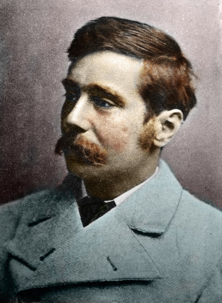 Retrato de H.G. Wells, cerca de 1890-1895 (foto colorida) de Alec Hunter