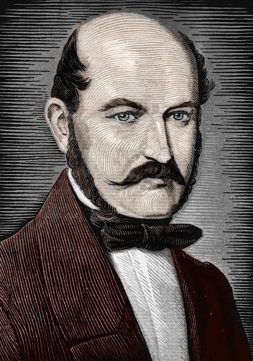 Retrato de Ignace Philippe Semmelweis, final do século XIX (Gravura) de Unbekannter Künstler