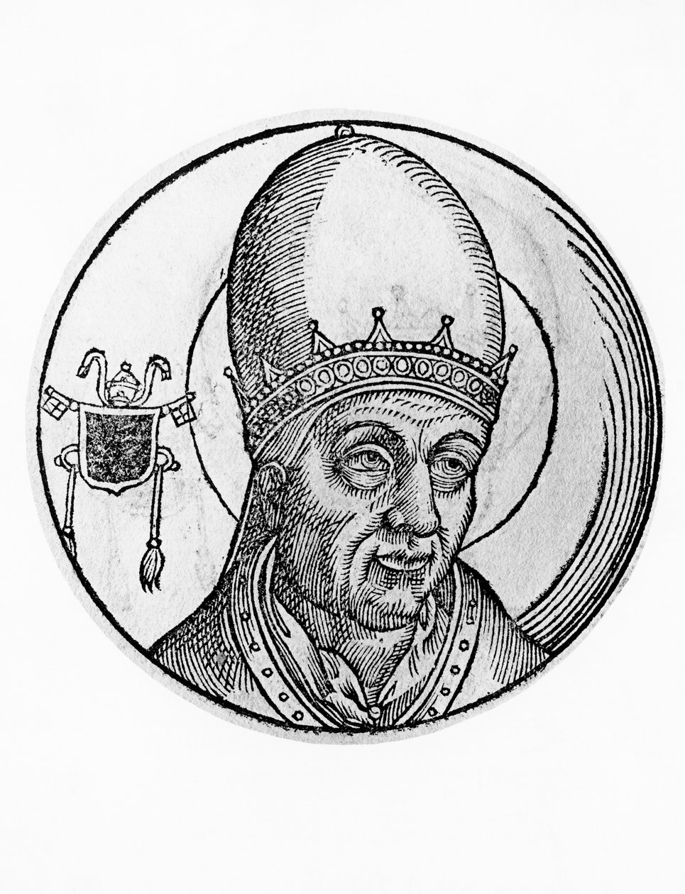 Retrato de João III (falecido em 574), 61º Papa da Igreja Católica de 561, gravura de William M. Timlin