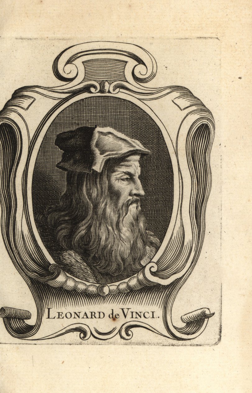 Retrato de Leonardo da Vinci, artista italiano do Renascimento. de Unbekannter Künstler