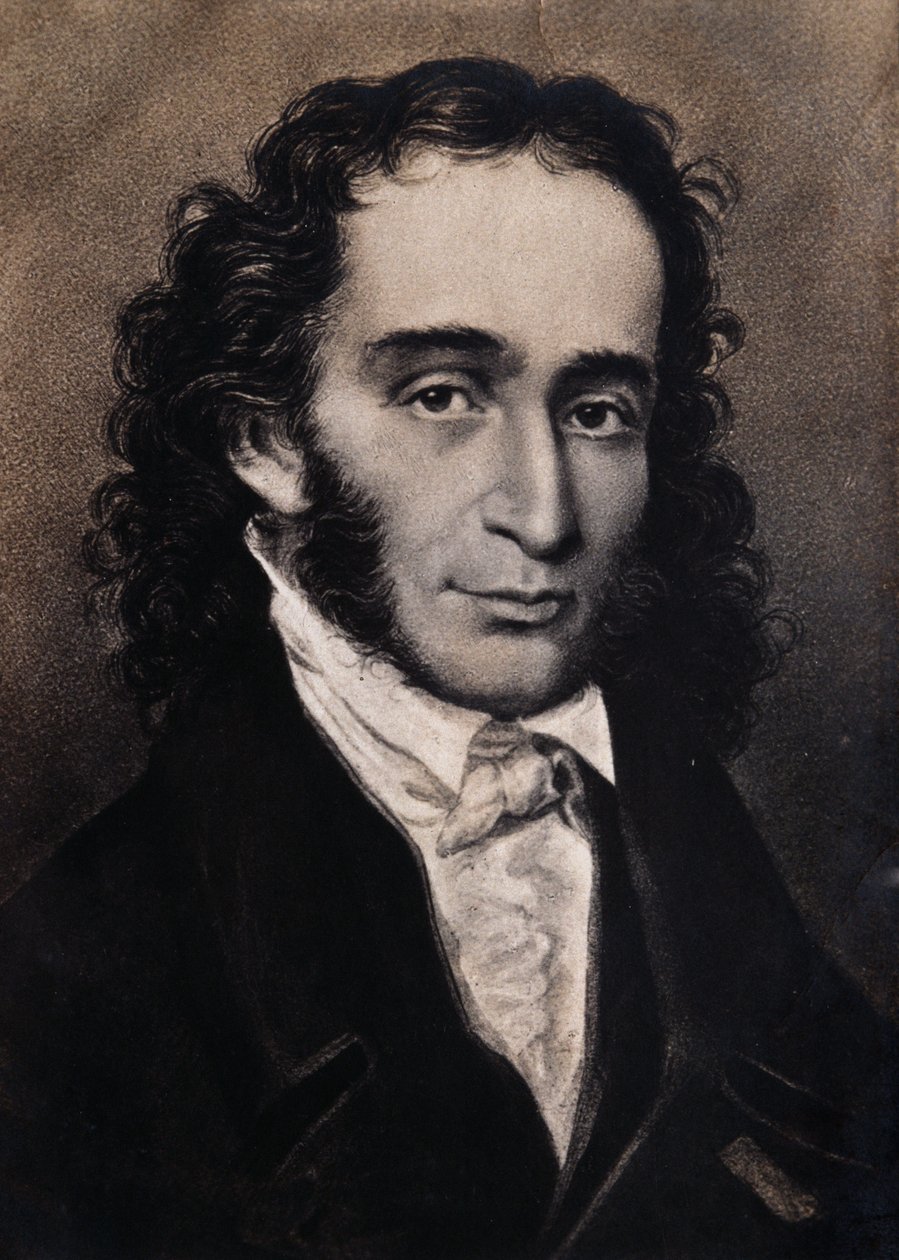 Retrato de Niccolo Paganini (gravura) de Unbekannter Künstler
