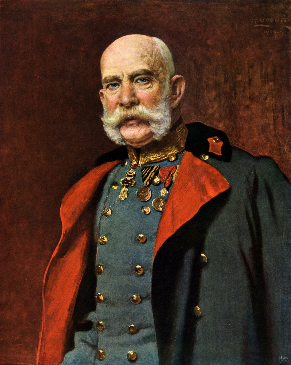 Retrato do Imperador Franz Josef I da Áustria (gravura) de Unbekannter Künstler