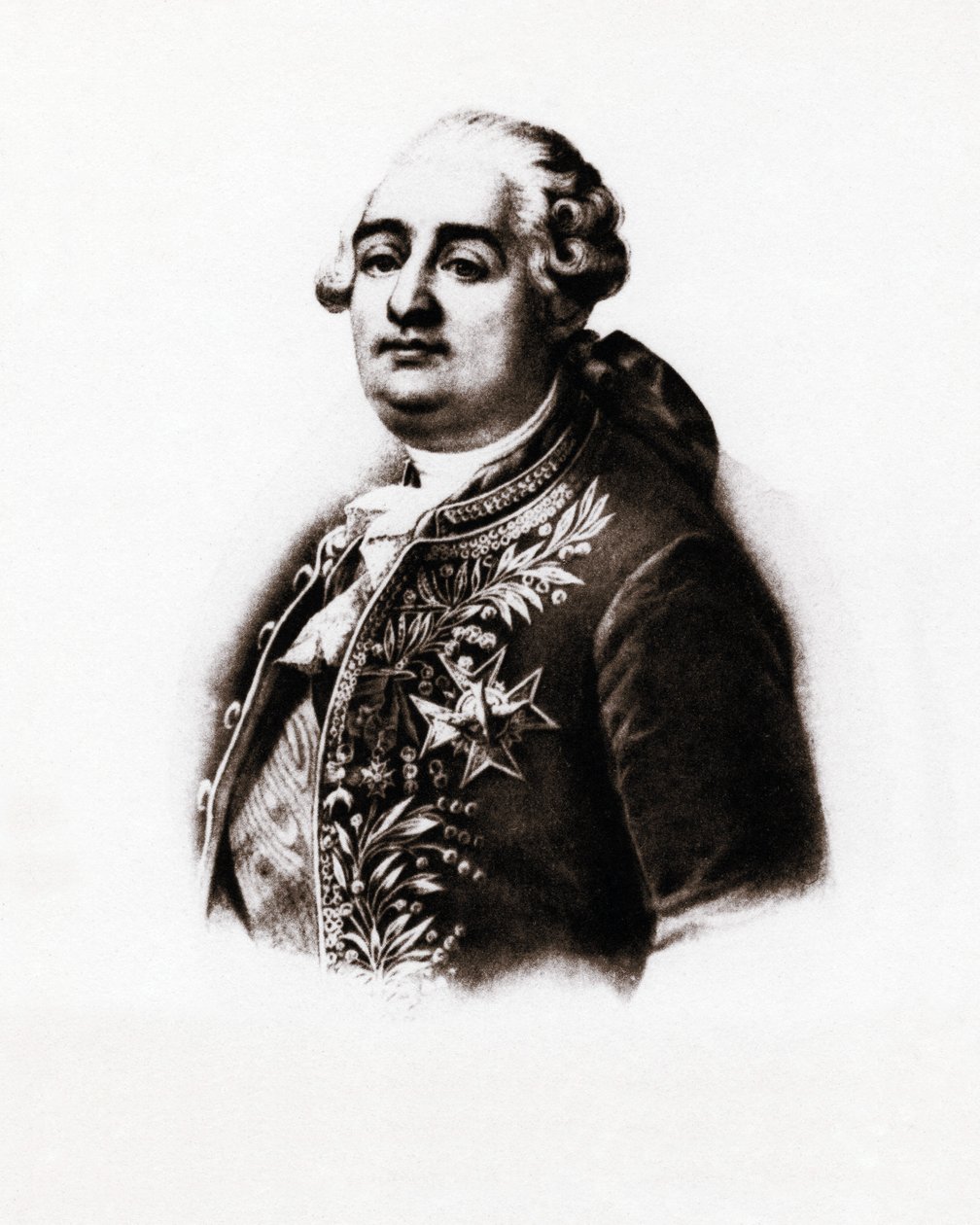 Retrato do rei de França Luís XVI (1754-1793) Gravura do século XIX de Unbekannter Künstler