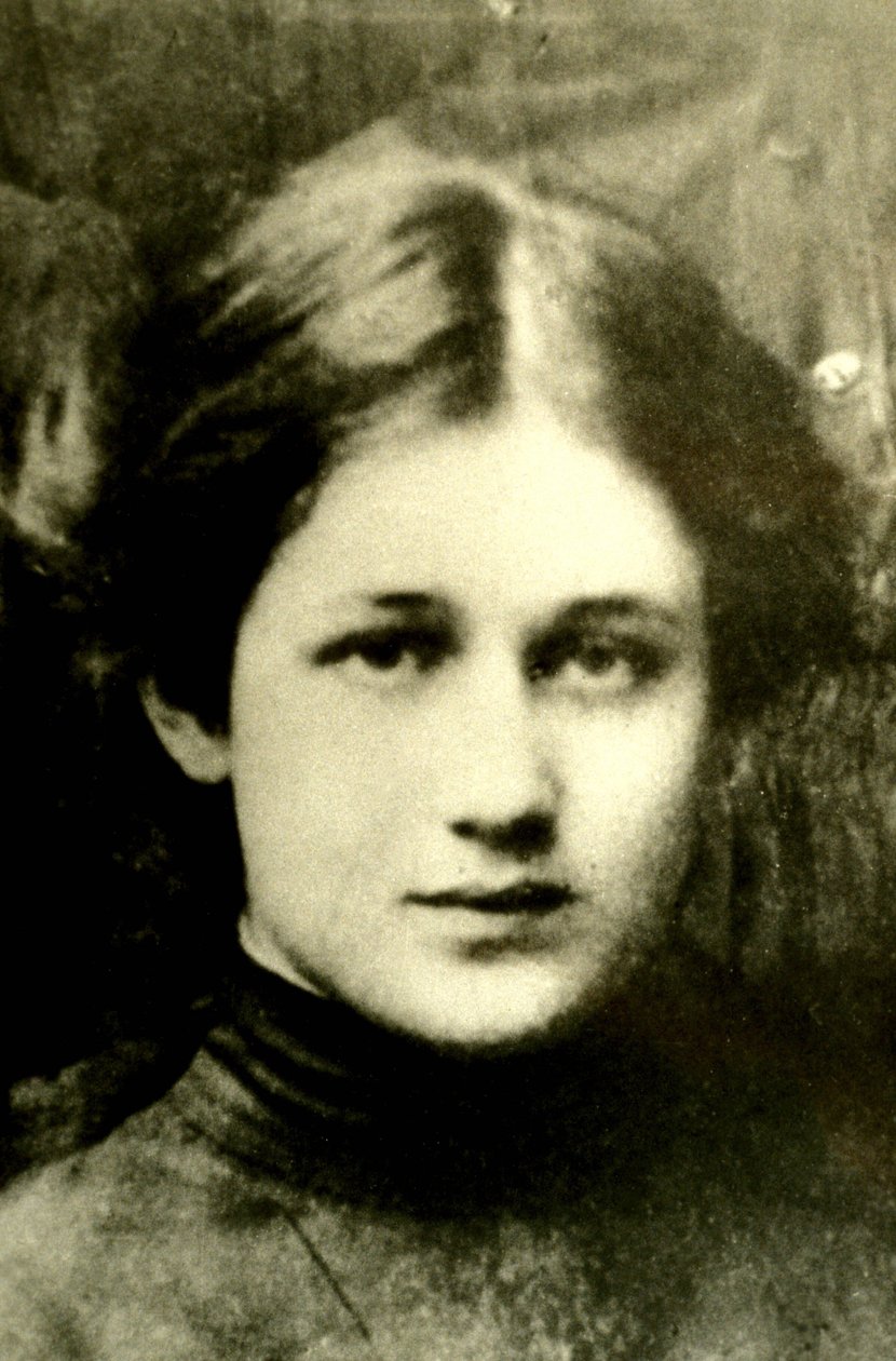 Retrato da poetisa russa Anna Akhmatova (Achmatova) (1889-1966). de Unbekannt