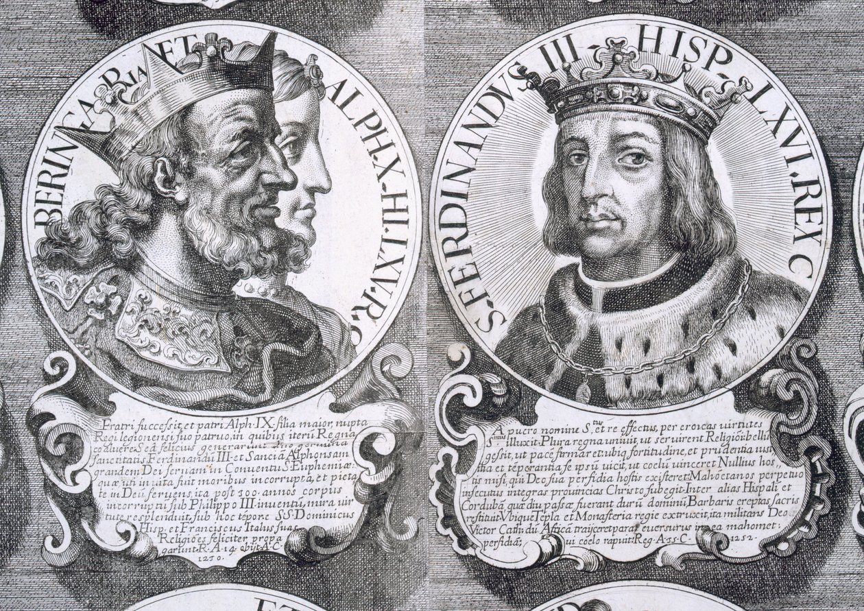 Retratos de Berengaria de Castela e Ferdinand III de Castela (litho) de Unbekannt