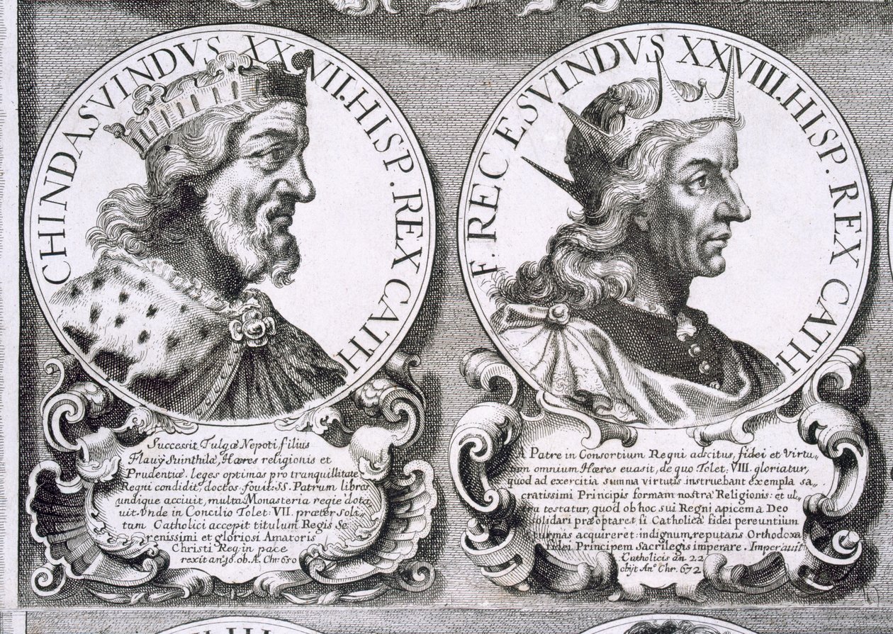 Retratos de Chindasuinth e Recceswinth (litho) de Unbekannt