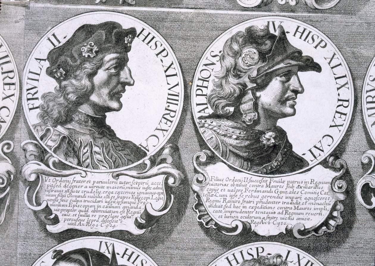 Retratos de Fruela II e Alfonso IV (litho) de Unbekannt