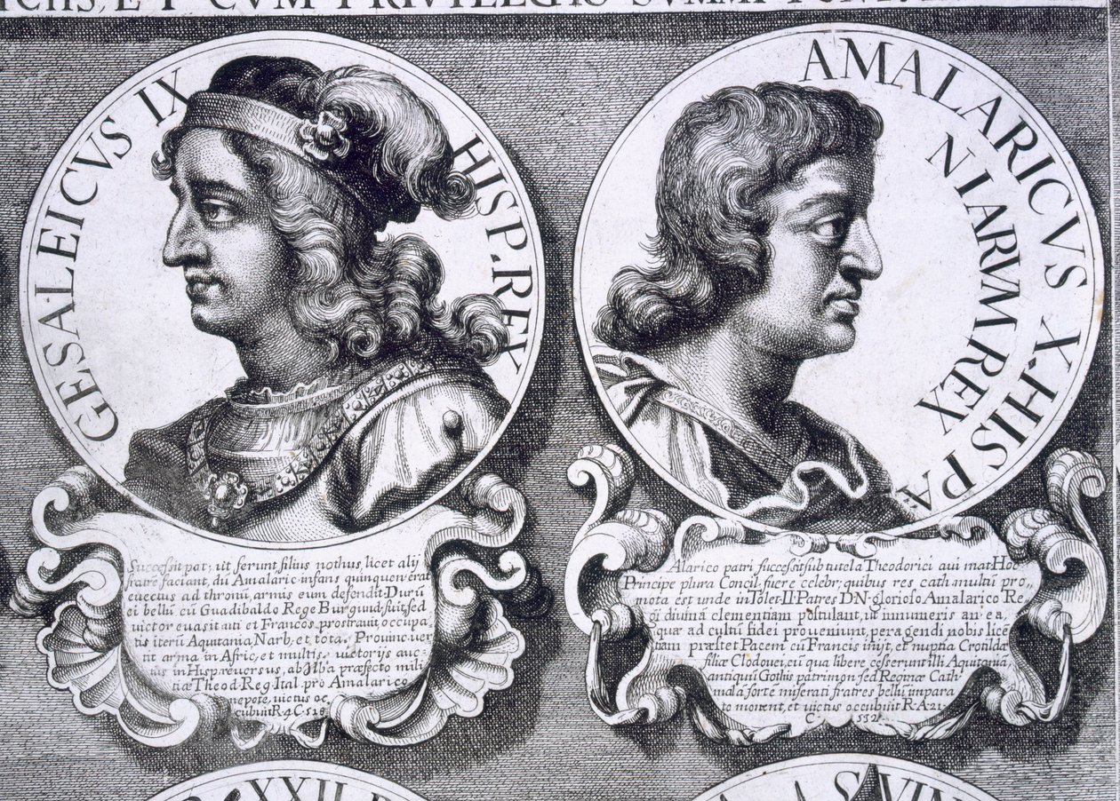 Retratos de Gesalec e Amalaric (litho) de Unbekannt