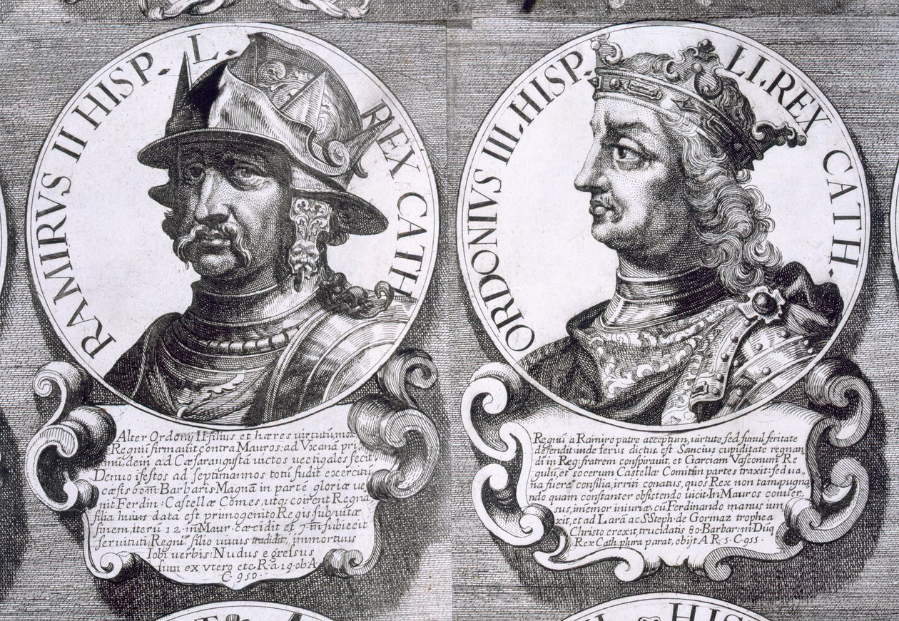 Retratos de Ramiro II e Ordono III (litho) de Unbekannt