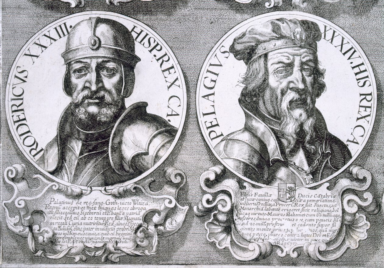 Retratos de Roderic e Pelagius (Litho) de Unbekannt