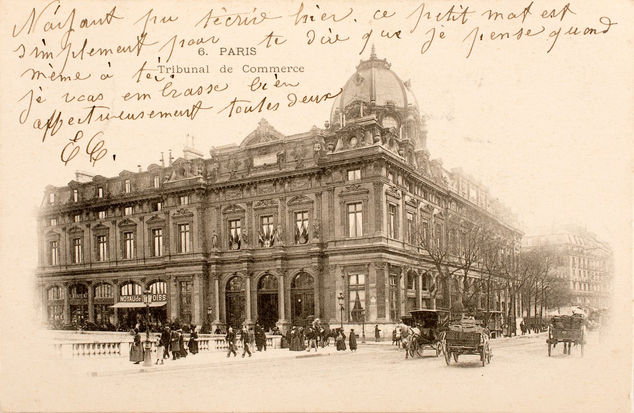 Cartão Postal/Tribunal Comercial/Paris/Seine/Ile de France/França de William M. Timlin