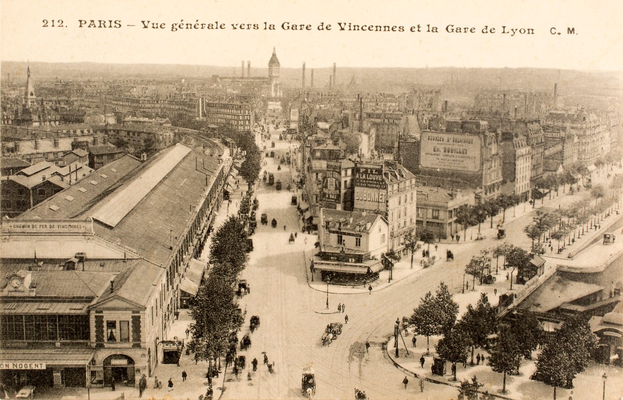 Cartão postal/Gare de Vincennes/Gare de Lyon/Paris/Seine/Ile de France/France de William M. Timlin